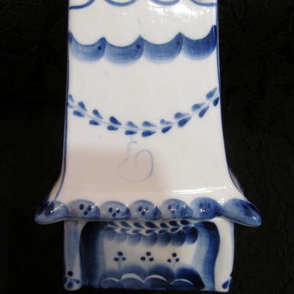 Gzhel porcelain House lidded trinket box blue white Made in Russia Гжель Unused - Picture 10 of 14